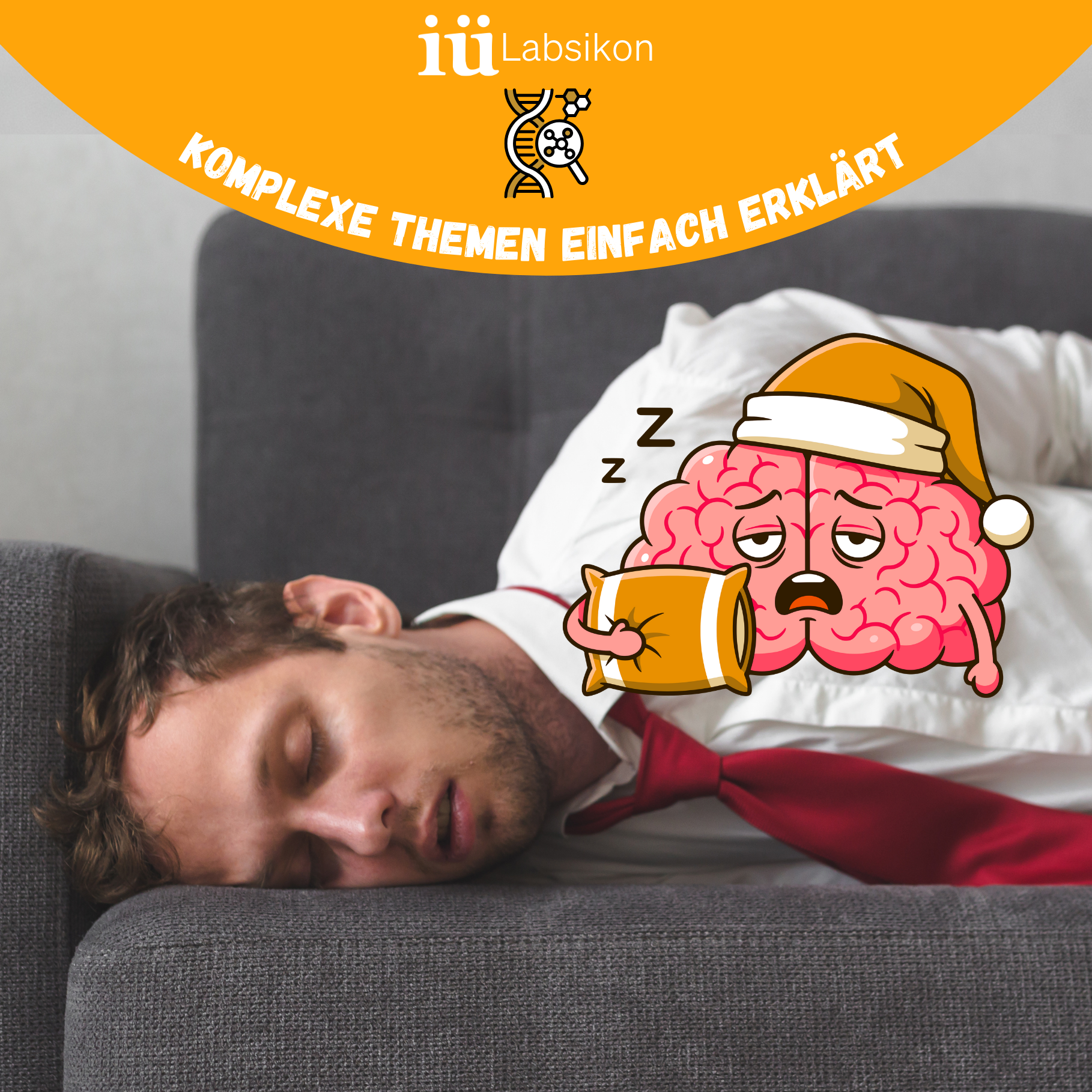 Erschöpfter Mann schläft auf dem Sofa – Symbolbild für Müdigkeit und fehlende Erholung trotz Ruhe